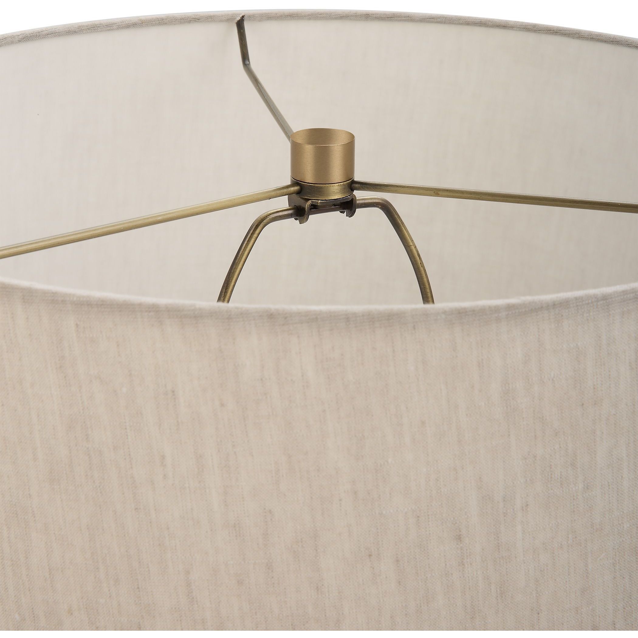 Gravitas 27.5 inch 150 watt Plated Brushed Brass with Porous Ivory Stone Table Lamp Portable Light