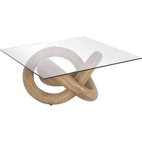 Knotty 36 X 36 inch Natural with Clear Coffee Table