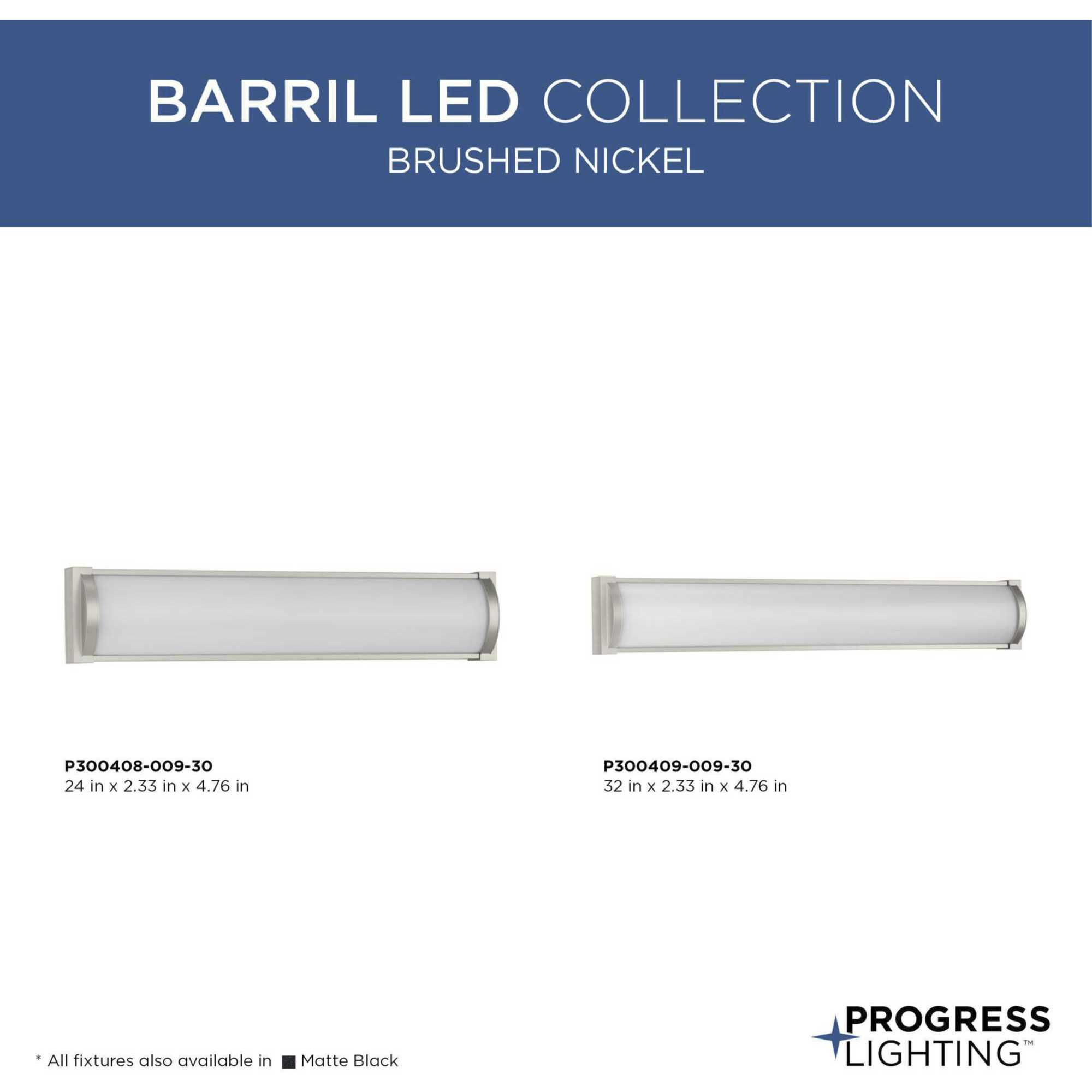 Barril LED LED 32 inch Brushed Nickel Vanity Light Wall Light