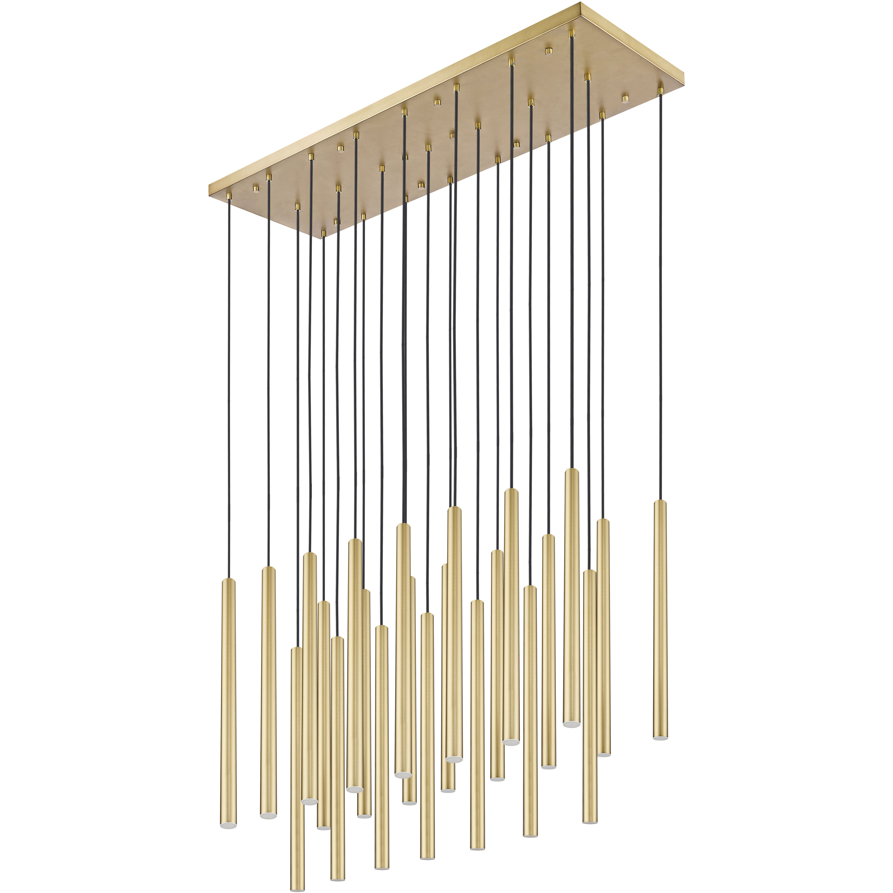 Forest Linear Chandelier Ceiling Light in Modern Gold