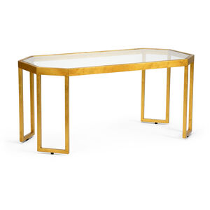 Chelsea House 40 X 19 inch Gold Leaf/Clear/Plain Cocktail Table