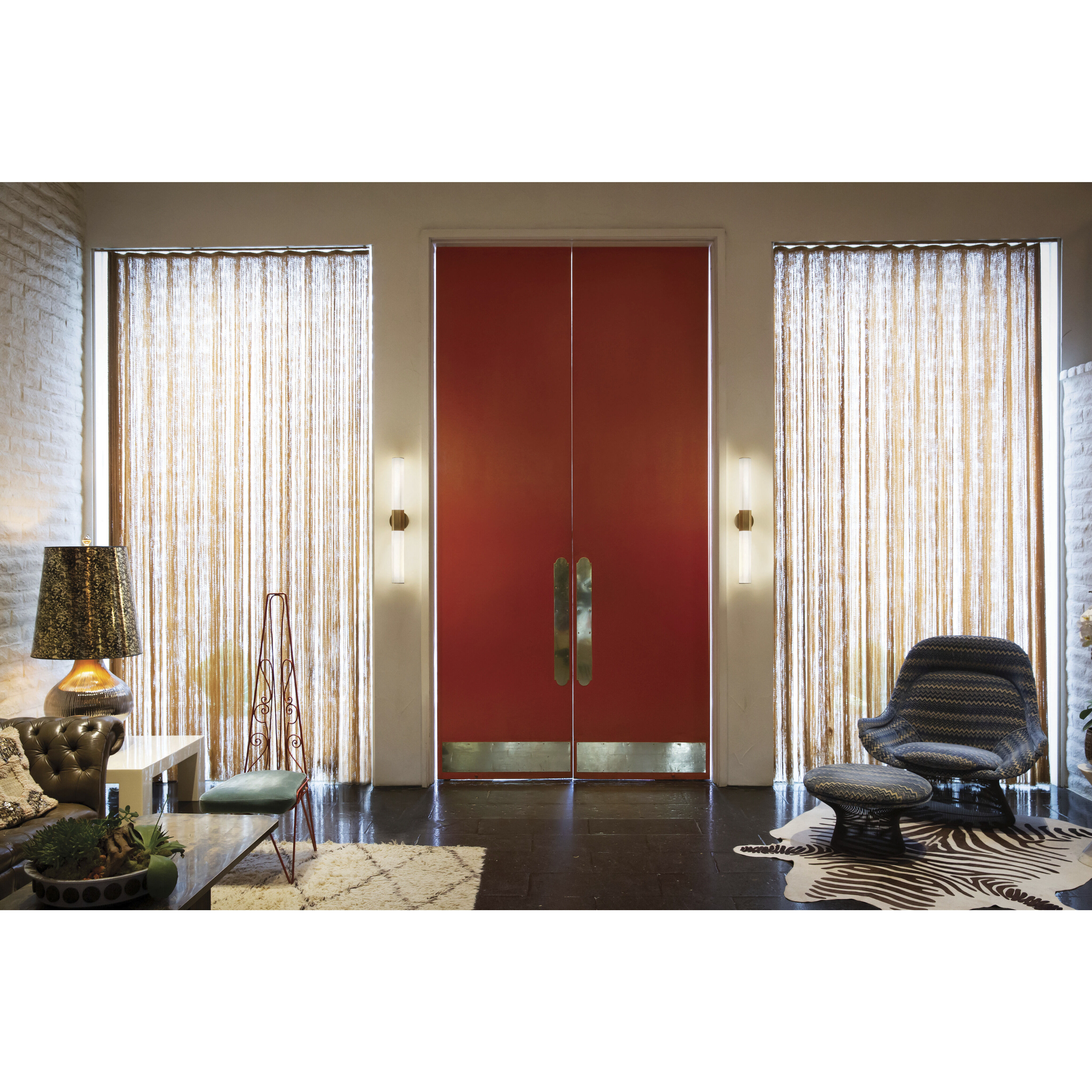 Facet LED 32 inch Heritage Brass Vanity Light Wall Light, Vertical