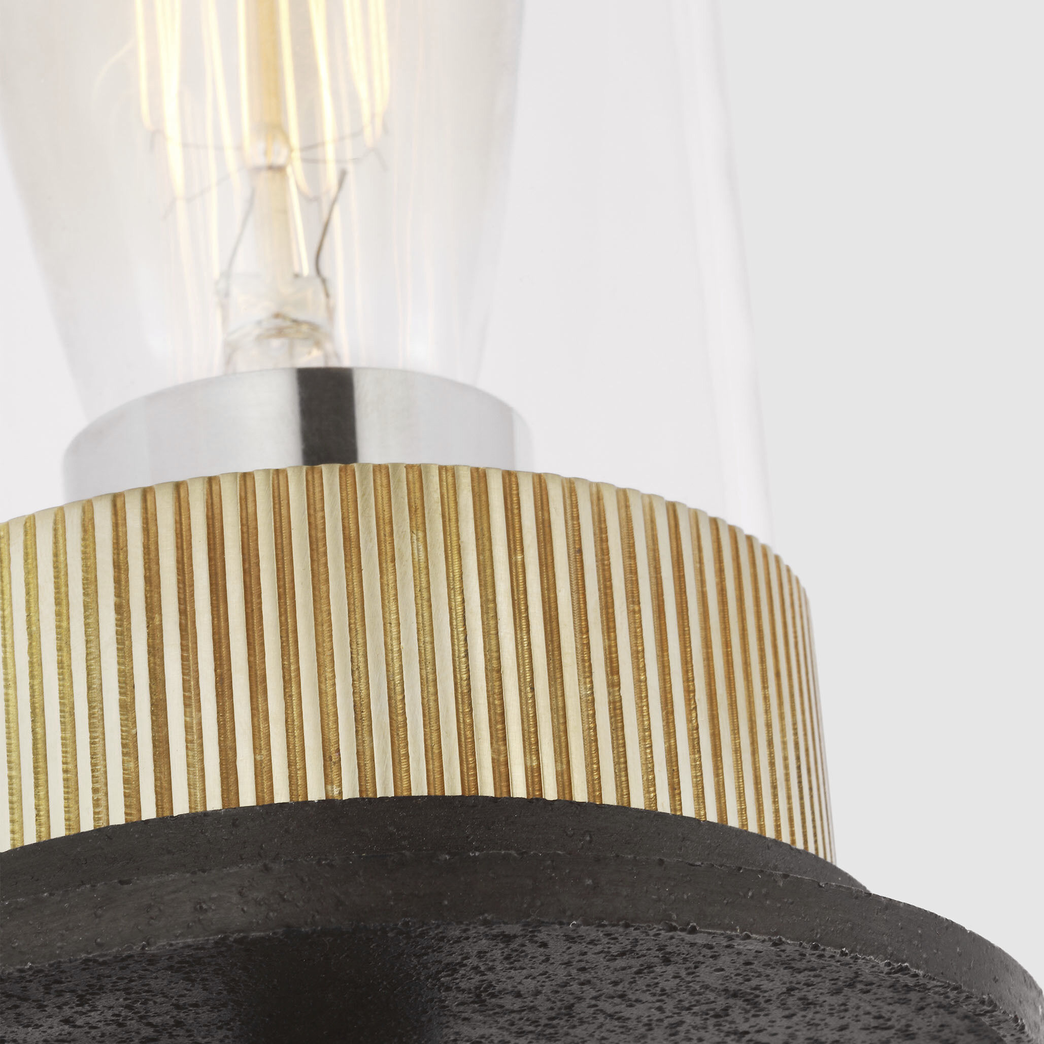 Ray Booth Beza LED 5.25 inch Warm Iron and Antique Brass Tail Sconce Wall Light, Medium