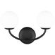 AERIN Galassia 2 Light 15 inch Midnight Black Vanity Light Wall Light