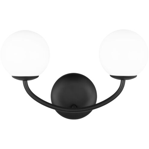 AERIN Galassia 2 Light 15 inch Midnight Black Vanity Light Wall Light