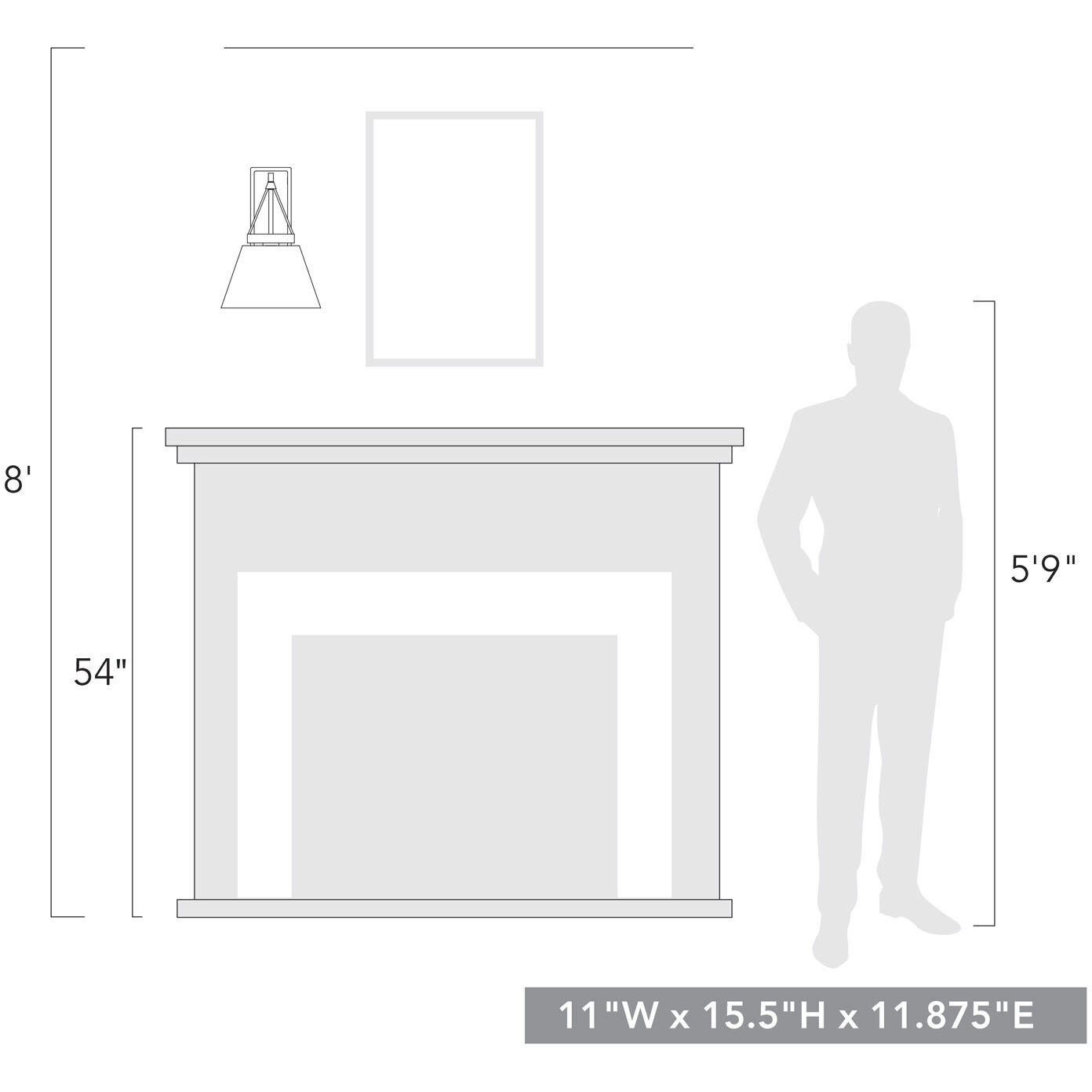 Penn 1 Light 11 inch Matte Black Wall Sconce Wall Light in Modern White