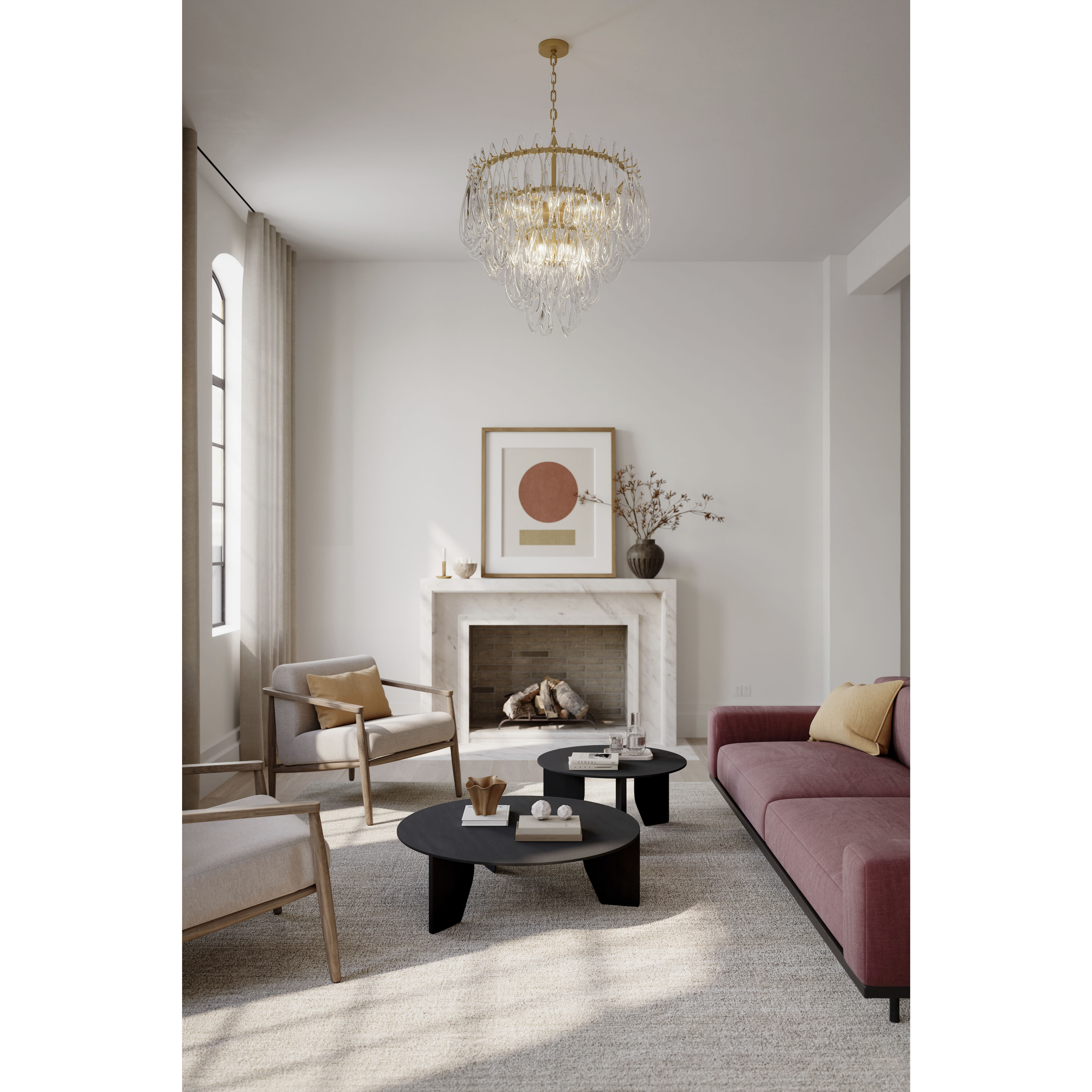 Glassara 10 Light 31.75 inch Legacy Brass Pendant Ceiling Light