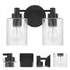 Lyndsey 2 Light 12.38 inch Flat Black Vanity Light Wall Light