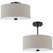 Dayna Shade Pendants 2 Light 14 inch Bronze Semi-Flush Mount Ceiling Light in Burnt Sienna