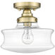 Keal 1 Light 10 inch Antique Brass Convertible Semi-Flush Ceiling Light