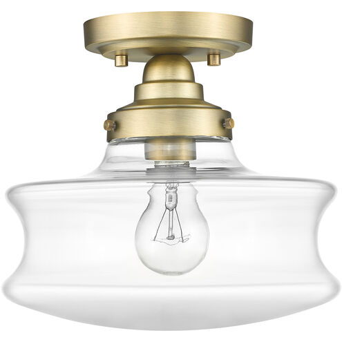 Keal 1 Light 10 inch Antique Brass Convertible Semi-Flush Ceiling Light