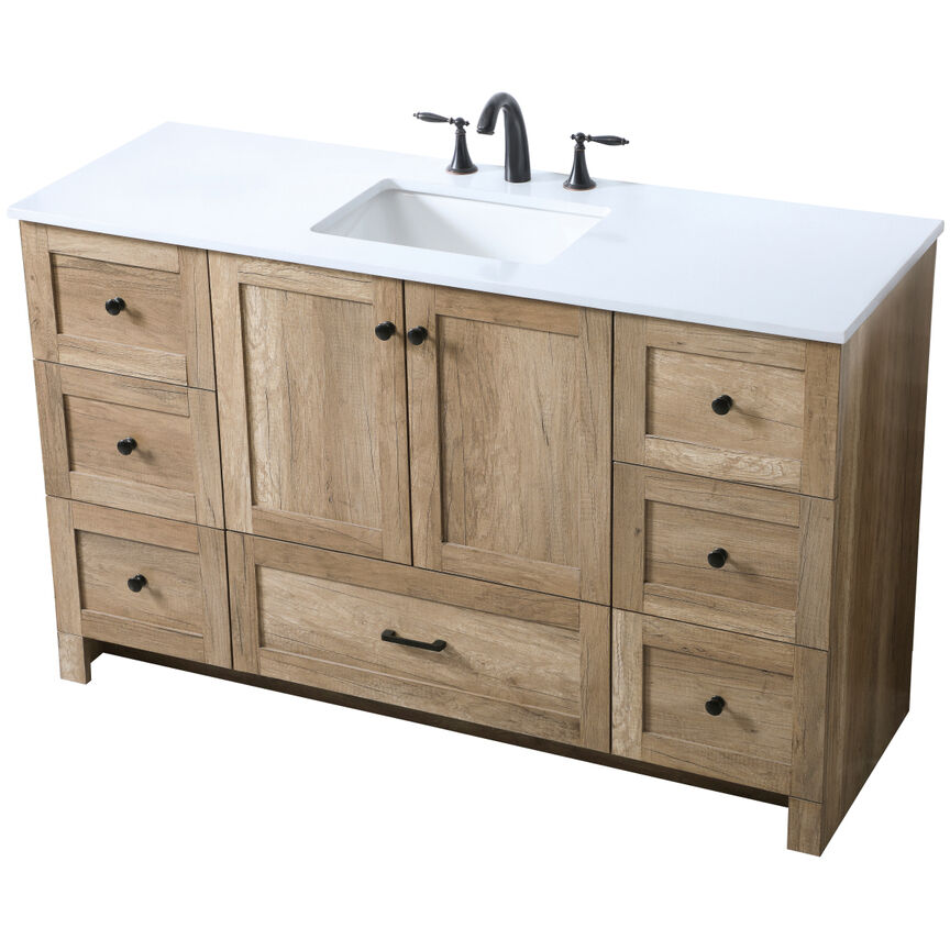 Soma 54 X 19 X 34 inch Natural Oak Vanity Sink Set