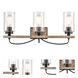 Paladin LED 24.38 inch Matte Black Bath Vanity Light Wall Light in Seedy Glass