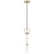 Textile Collection - Chloe Family LED 5 inch Brushed Brass Pendant Ceiling Light