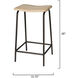 Bend 26 inch Matte Black and Bleached Mango Wood Counter Stool, Inline