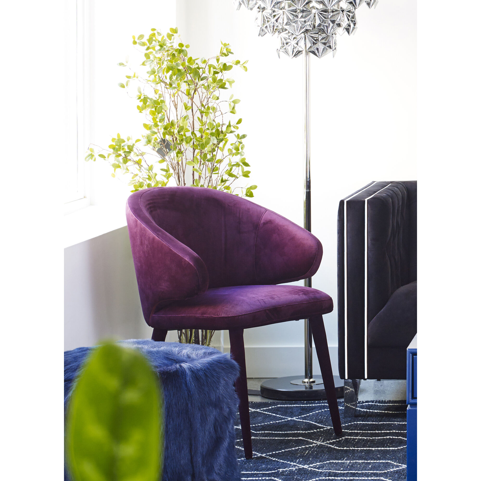 Moe s Home Collection EH 1104 10 Stewart Purple Dining Chair