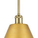 Ballston Cone LED 12 inch Satin Gold Pendant Ceiling Light