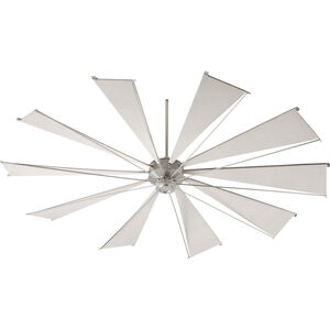 Mykonos 92 inch Satin Nickel with Gray Blades Indoor/Outdoor Ceiling Fan