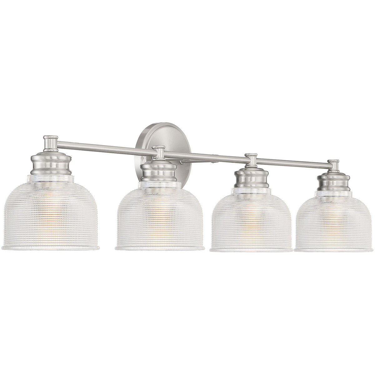Transitional 4 Light 32 inch Brushed Nickel Bathroom Vanity Light Wall Light