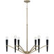 Enzo 6 Light 33 inch Aged Brass and Black Chandelier Ceiling Light