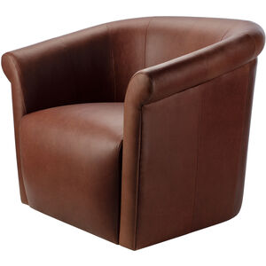Trumpet Upholstery: Rust; Base: Metallic - Silver Swivel Chair
