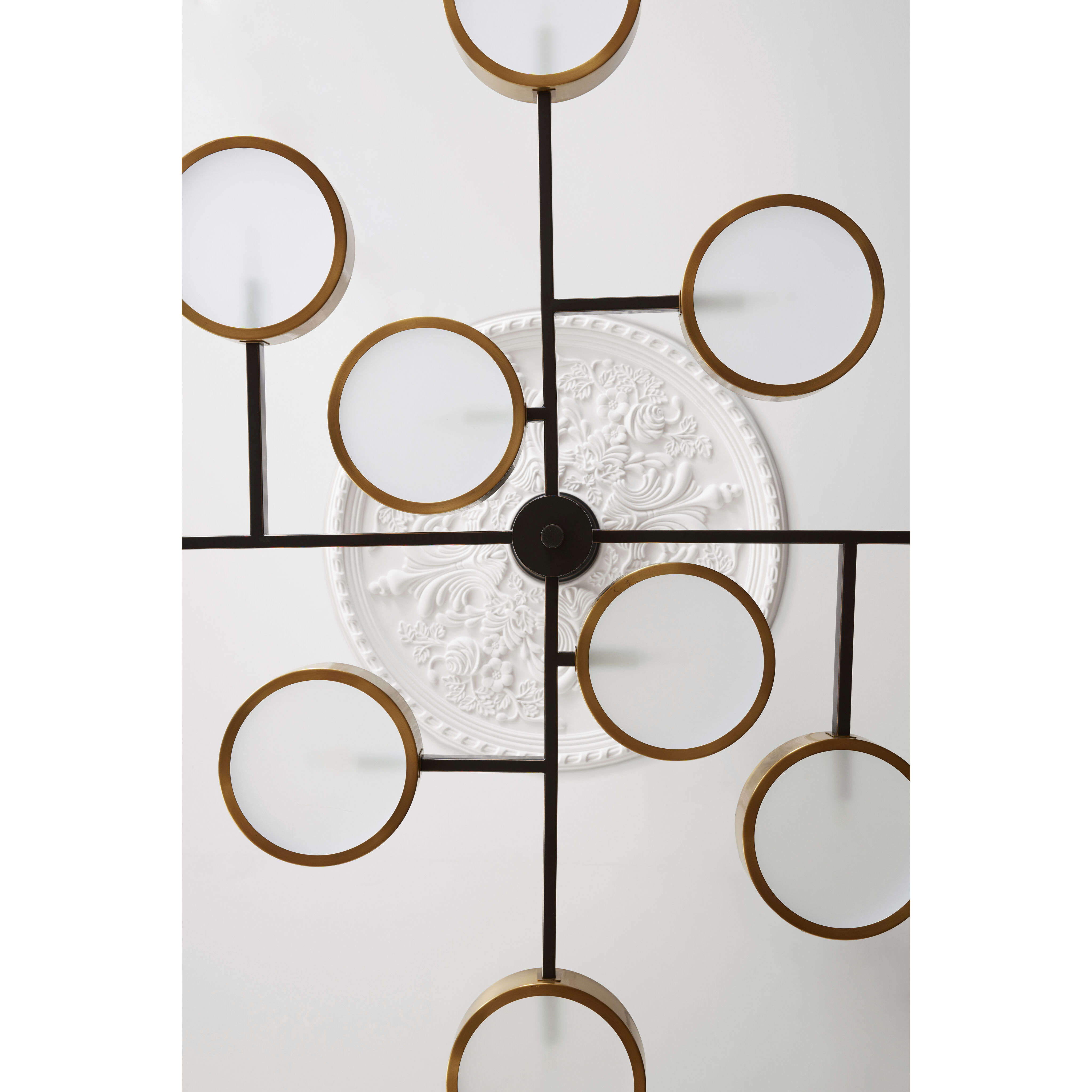 Linus 10 Light 55 inch Antique Brass and Bronze Starburst Chandelier Ceiling Light