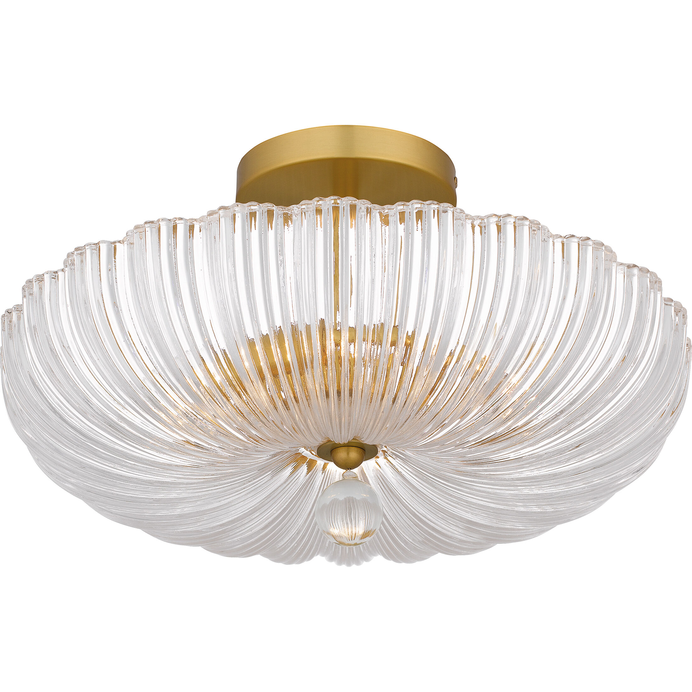 Belmond 3 Light 15.75 inch Brushed Gold Semi-Flush Mount Ceiling Light, Medium