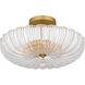 Belmond 3 Light 15.75 inch Brushed Gold Semi-Flush Mount Ceiling Light, Medium