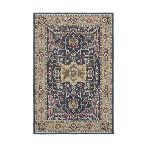 Joli 36 X 24 inch Charcoal/Moss/Burgundy/Aqua/Dark Green/Beige Rugs, Rectangle