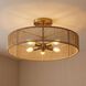 Ashe 5 Light 24 inch Warm Brass and Rope Semi-Flush Ceiling Light