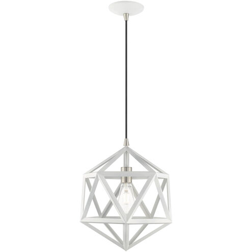 Geometric 1 Light 13 inch White Mini Pendant Ceiling Light