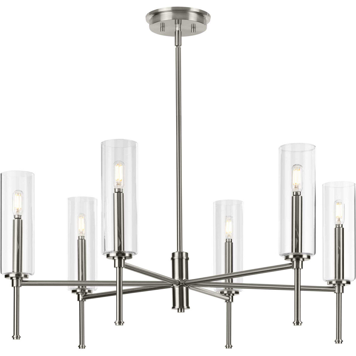 Elara 6 Light 30 inch Brushed Nickel Chandelier Ceiling Light