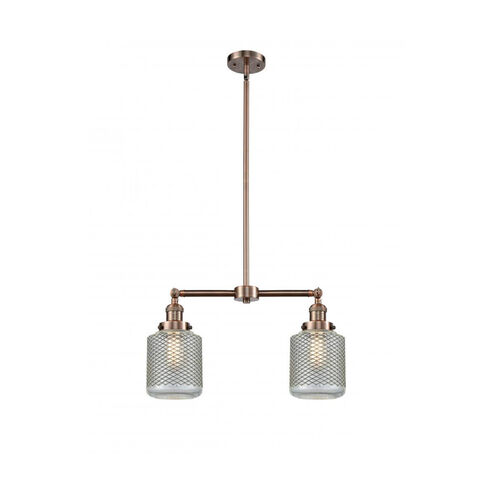 Franklin Restoration Stanton 2 Light 23 inch Antique Copper Chandelier Ceiling Light, Franklin Restoration