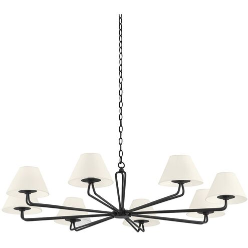 Ozias 8 Light 50 inch Black Iron Chandelier Ceiling Light