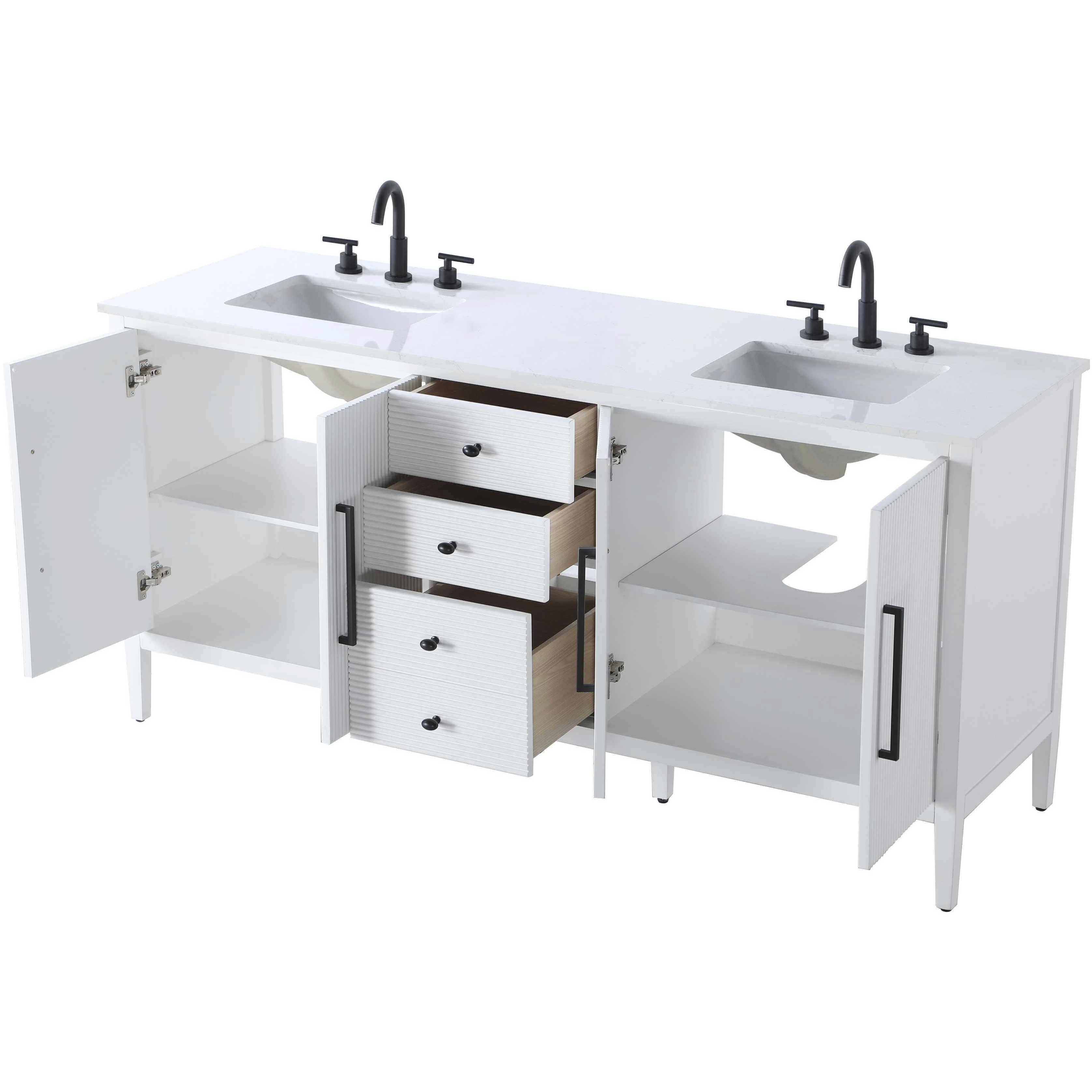 Blakely 72 X 34 inch White Bathroom Vanity Cabinet