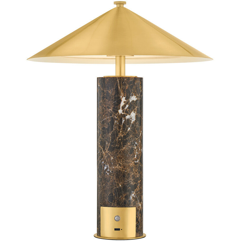 Permont 15 inch 4.00 watt Aged Brass Rechargeable Table Lamp Portable Light