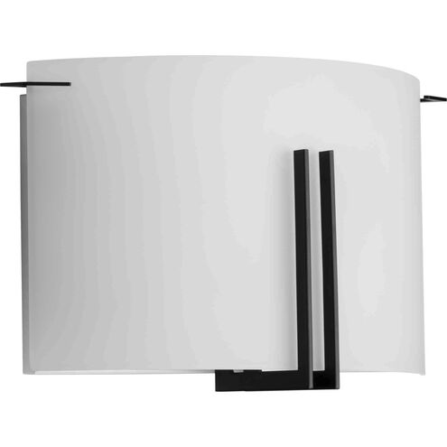 Modern Glass Sconce 2 Light 4 inch Matte Black ADA Wall Sconce Wall Light
