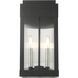 York 2 Light 16 inch Black Outdoor Wall Lantern