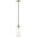 Art Glass 1 Light 5 inch Brushed Nickel Mini Pendant Ceiling Light