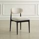 Moxie Matte Black and Brushed Brass and Off White Armless Dining Chairs, Set of 2