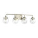Bryce 4 Light 30 inch Brushed Nickel Bath Vanity Wall Sconce Wall Light