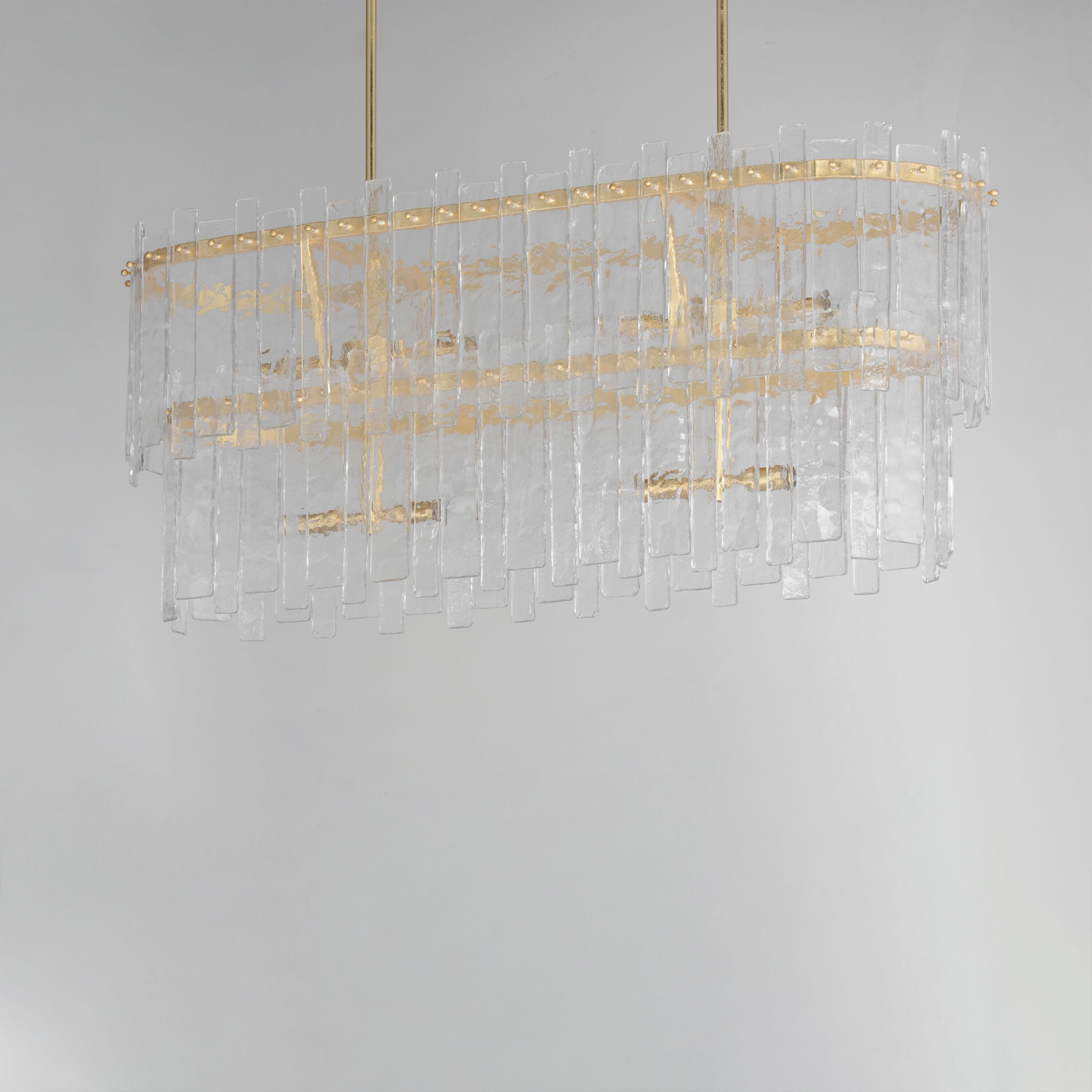 Warren Linear Pendant Ceiling Light in Gold Leaf