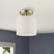 Blossom 1 Light 7 inch Antique Brass Semi-Flush Ceiling Light, Petite