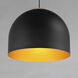 Foster LED 19.75 inch Black with Gold Single Pendant Ceiling Light in Black/Gold