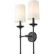 Emily 2 Light 13.75 inch Matte Black Wall Sconce Wall Light