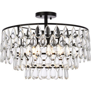 Mila 5 Light 20 inch Black Flush Mount Ceiling Light