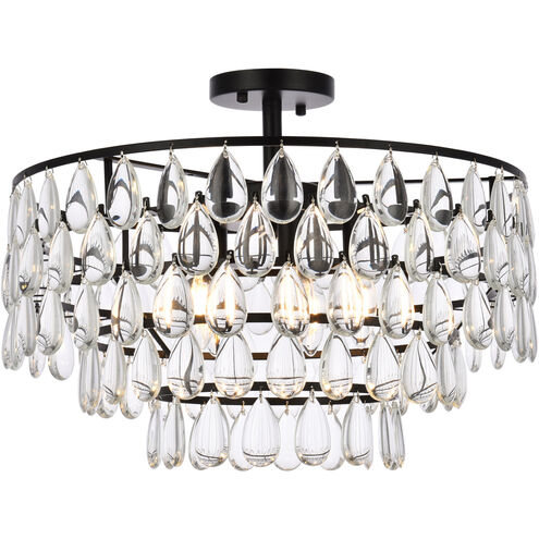 Mila 5 Light 20 inch Black Flush Mount Ceiling Light