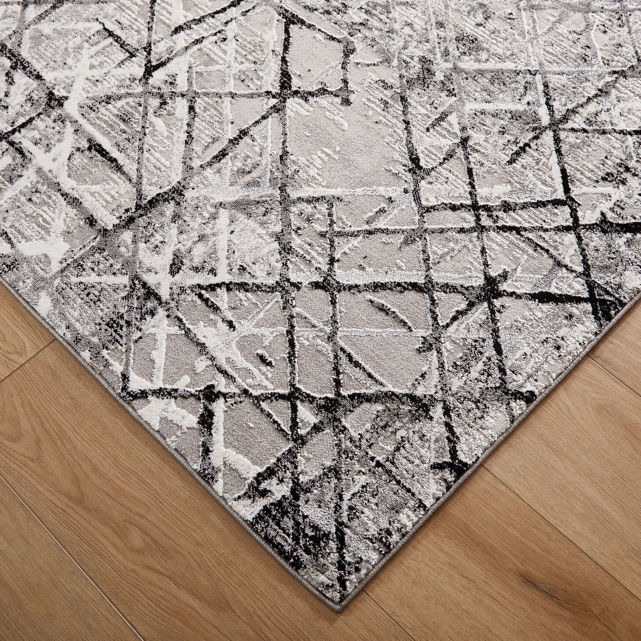 Sesia 114 X 79 inch Black/Grey Rug in 6 x 9