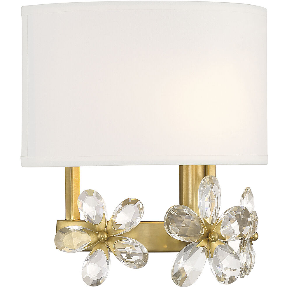 Dahlia 1 Light 9 inch Warm Brass Wall Sconce Wall Light