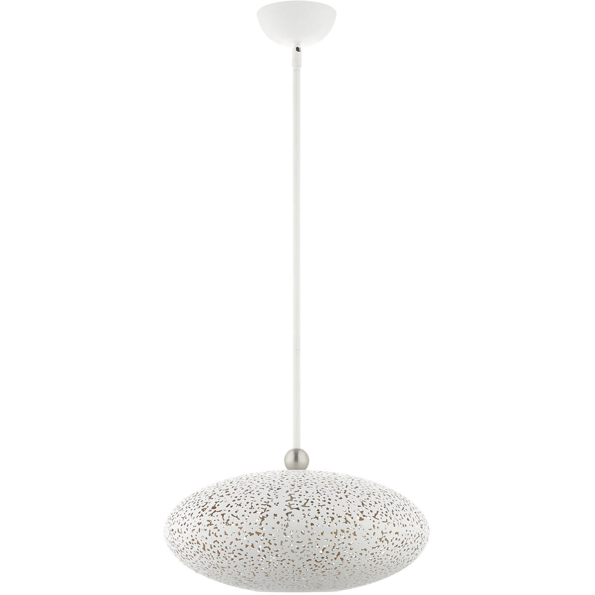 Charlton 1 Light 16 inch White with Brushed Nickel Accents Pendant Ceiling Light